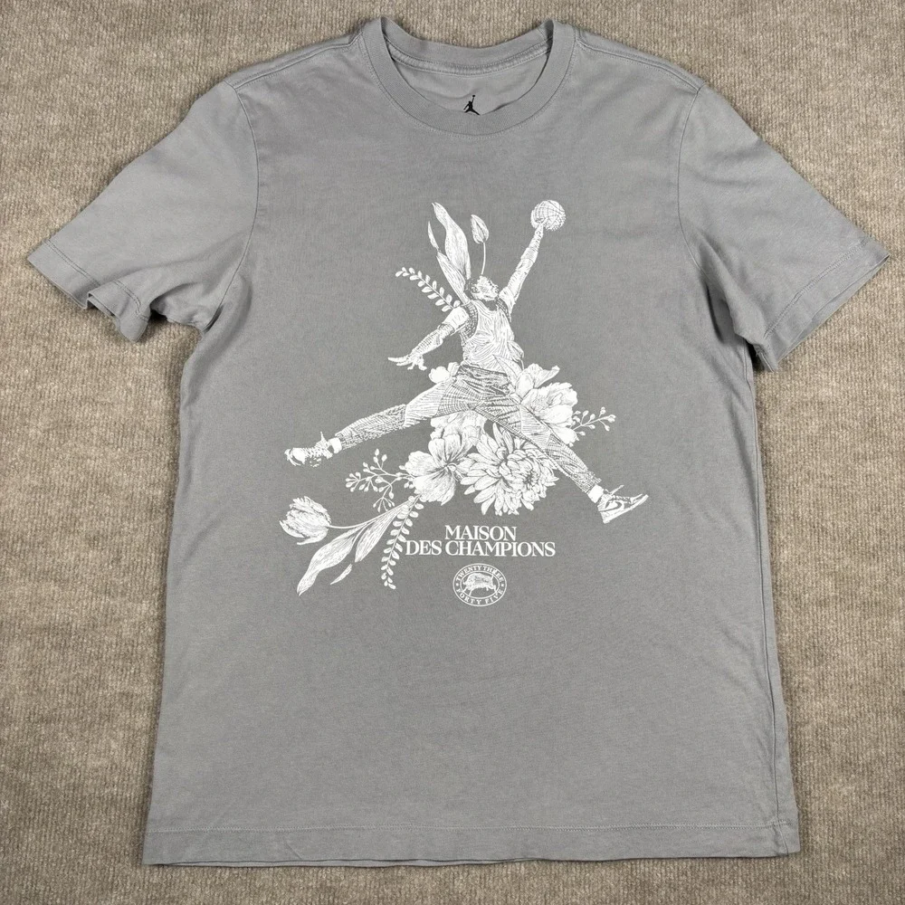 Jordan Dri-FIT Maison Des Champions Graphic T-Shirt Gray Men's Medium